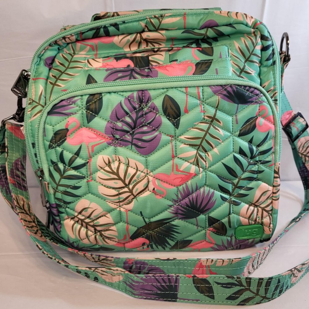 Lug Ranger Crossbody Mint Green with Flamingos